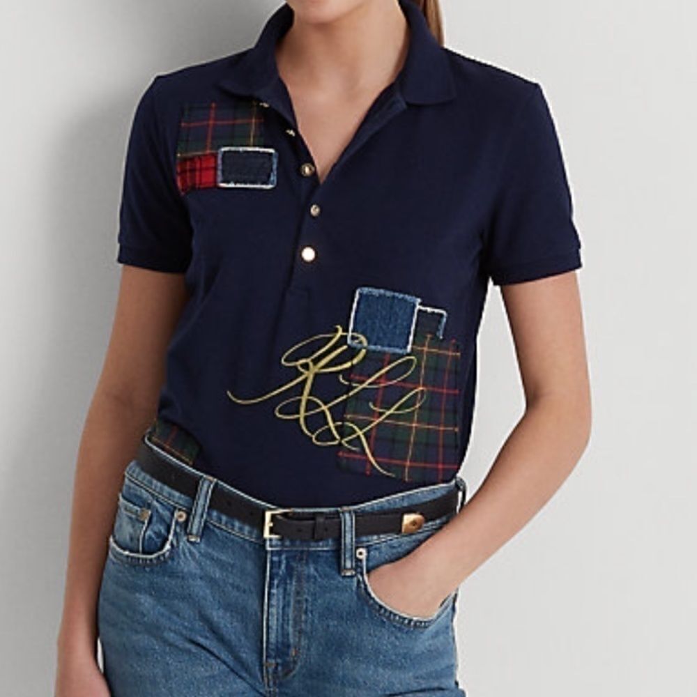 NWT ralph LAUREN Patchwork Piqué Polo Shirt SIZE US 1X - Picture 7 of 16